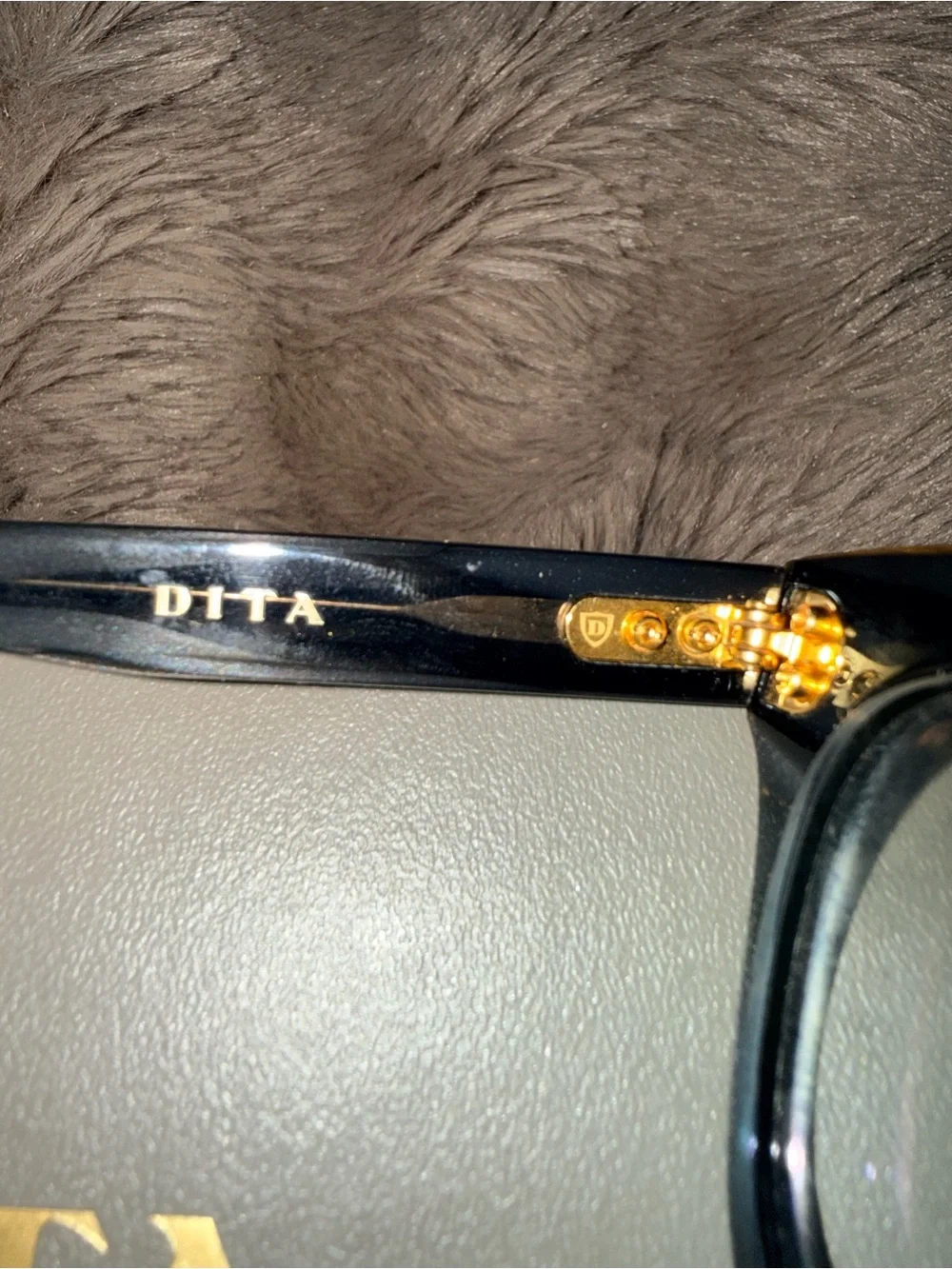 $735 DITA RHYTHM SOFT SQUARE CAT EYE INFLUENCED BLACK & GOLD EYEGLASSES FRAMES